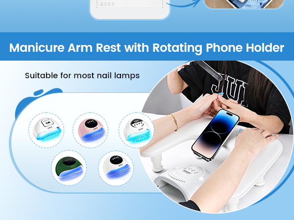 White Manicure Arm Rest for Nails Tech