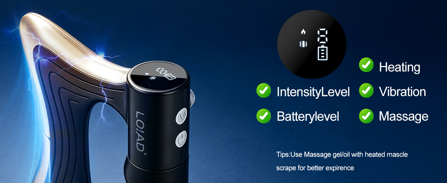 Rechargeable Deep Tissue Massager 2000mAh Battery Long Cordless Use