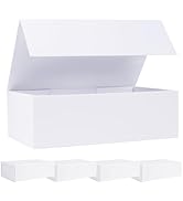 LFBOX White Gift Box with Magnetic Lids 13.8x8.3x4.4 in, Large Bridesmaid Groomsman Proposal Boxe...