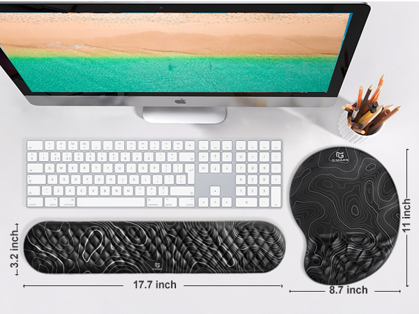large mouse pad wrist rest set