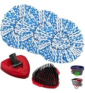 3 Microfiber Mop Head,1 Scrub Brush 1 Spin Base for O Cedar RinseClean 2 Tank Spin Mop System,Spi...