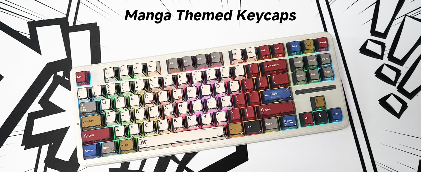 Retro Manga Themed Keycaps