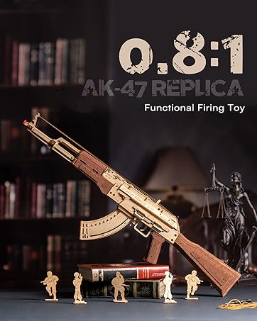 rokr 3d wooden puzzles AK47 gun toys lq901-2