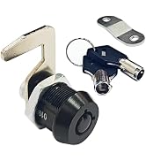 1 Pack Black Toolbox Locks with Keys 5/8 Inch Tubular Cam Lock Keyed Alike Zinc Alloy Cabinet Loc...