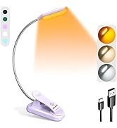 Glocusent Willow Book Light for Reading in Bed, 10LED Bright Reading Light, 3 Colors &amp; 3 Brightne...