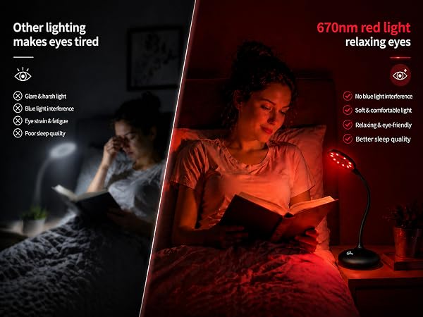 Black desk lamo with 670nm red light A+4.1