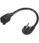 Short Flat Plug Extension Cord 1 Foot- Low Profile Angle Flat Plug Ground 1FT Indoor AC Extension...