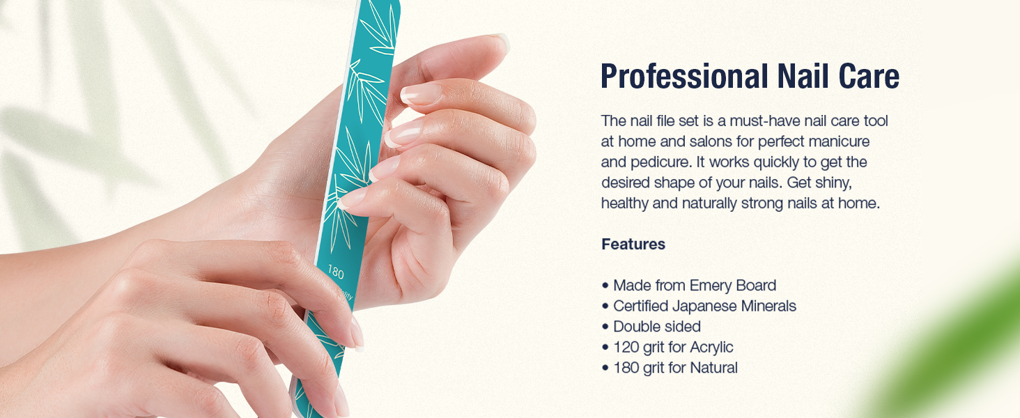 Nail Files Double Sided All Natural and Acrylic Manicure
