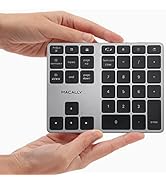 Macally Bluetooth Number Pad for Laptop - Slim Aluminum Design - Rechargeable Wireless Numeric Ke...