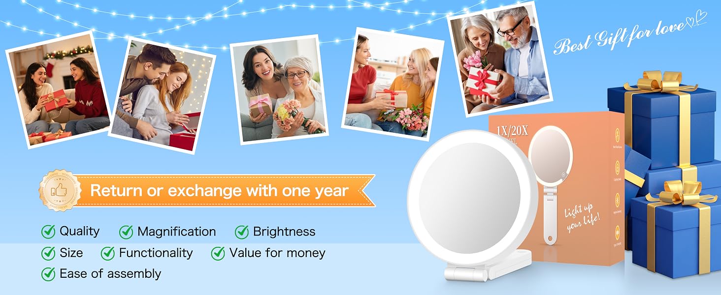 Magnifying Mirror with Lights