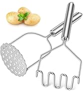 Potato Masher, Sopito 2 Pack Stainless Steel Integrated Kitchen Tool Food Masher for Potatoes, Ve...