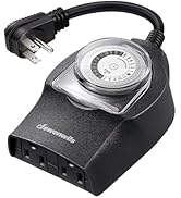 DEWENWILS Mechanical Light Timer for Outdoor Lighting, 24-Hour Plug in Timer, Heavy Duty Programm...