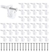 White Down Wall Clip Closet Shelves Clips Wire Shelf Loop Clips Plastic Heavy Duty Wire Shelf Bra...