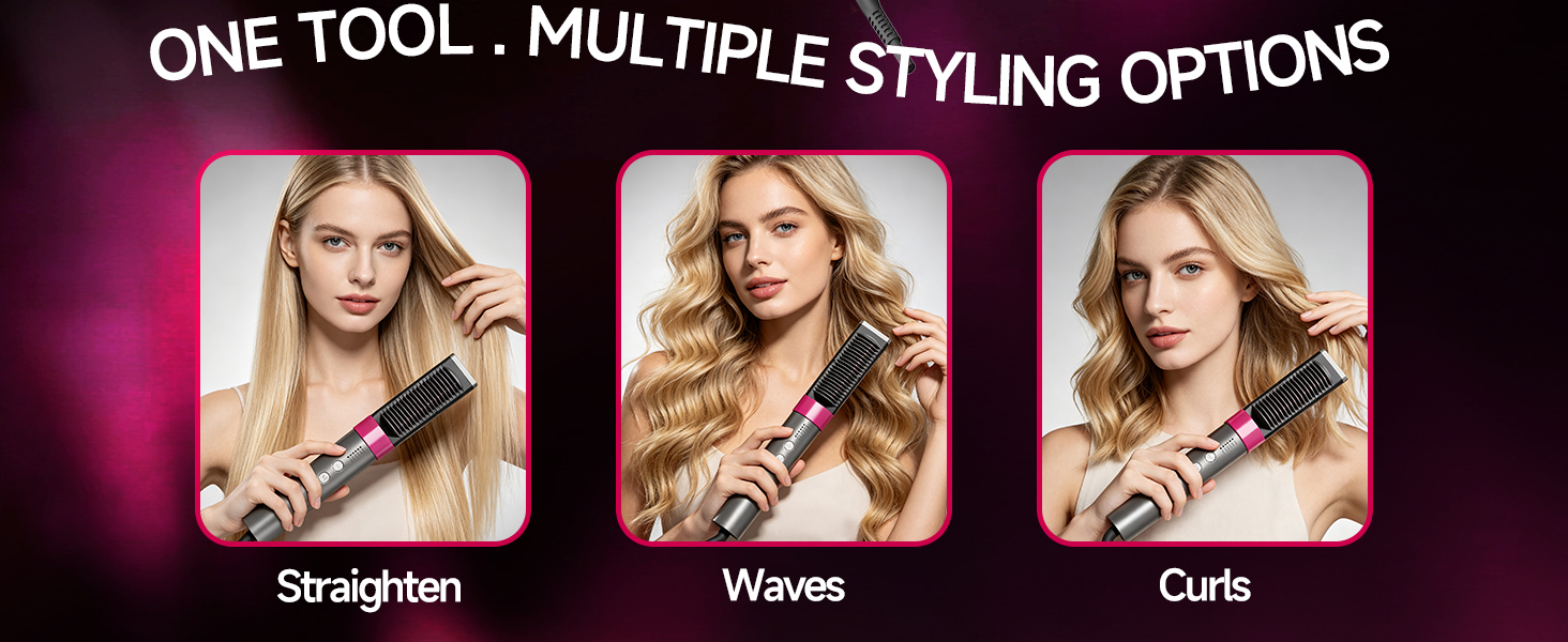 KSKIN Plasma Hair Straightener Brush, Ceramic Heated Straightening Comb