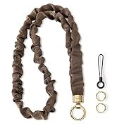 WEESMILE Stretchy Scrunchie Lanyard for ID Badges – Cute Neck Lanyard for Keys | Retractable Keyc...