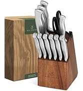 WALDWERK Knife Set - 11pcs Kitchen Knife Set with Block and Integrated Sharpener - Kitchen Knife ...