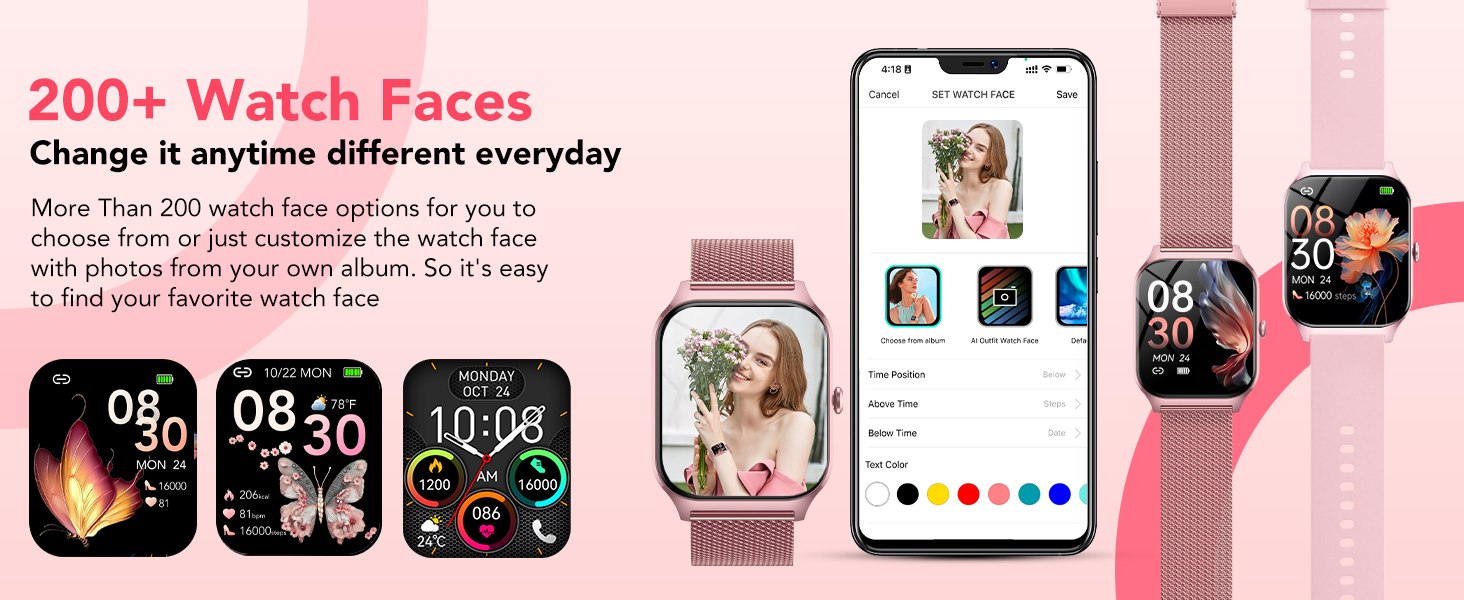 android smart watch women smart watch for women with 200 customizable watch faces and feminine style