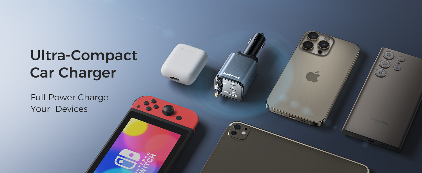 fast charge retractable car charger