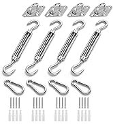 HOMPER Awning Attachment Set, Heavy Duty Sun Shade Sail Stainless Steel Hardware Kit for Garden T...