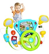 fisca Toddler Steering Wheel Toy Baby Interactive Learning Toy for Toddler 1-3 Year Old, My First...