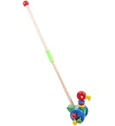 ibasenice Toddler Walker Push Eagle Toy Cartoon Animal Wooden Push Cart with Large Storage Basket...