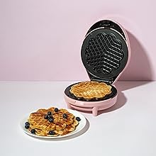 waffle maker mini belgian removable plates heart cast iron double temperature non-stick cool touch
