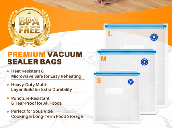 Vacuum Sealer Bags, 20 Reusable Vacuum Sealer Bags for Food