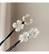 2 Pcs Hair Bun Shining Silver Flowers Deft Bun Ball Hair Clip,Hair Bun Deft Bun for Hair Twister,...