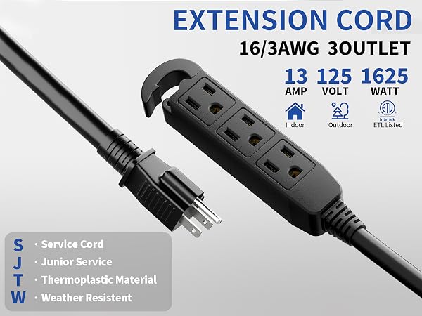 3outlets extension cord