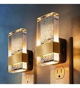 DORESshop LED Night Lights Plug Into Wall [2 Pack], 0-100LM Dimmable Nightlight, Bubble Decorativ...