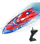 Fullware Spider Hero RC Boat, 2.4GHz Remote Control Boat with LED Lights for Kids, Pool Toy with ...