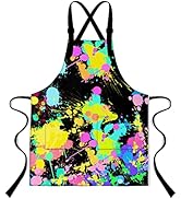 LshyMn Graffiti Apron Rainbow Graffiti Worker Apron Retro Hip Hop Elements Color Graffiti Paint P...