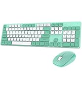 POWZAN Wireless Keyboard and Mouse, Ultra Slim Compact Full Size Wireless Keyboard and Mouse Comb...