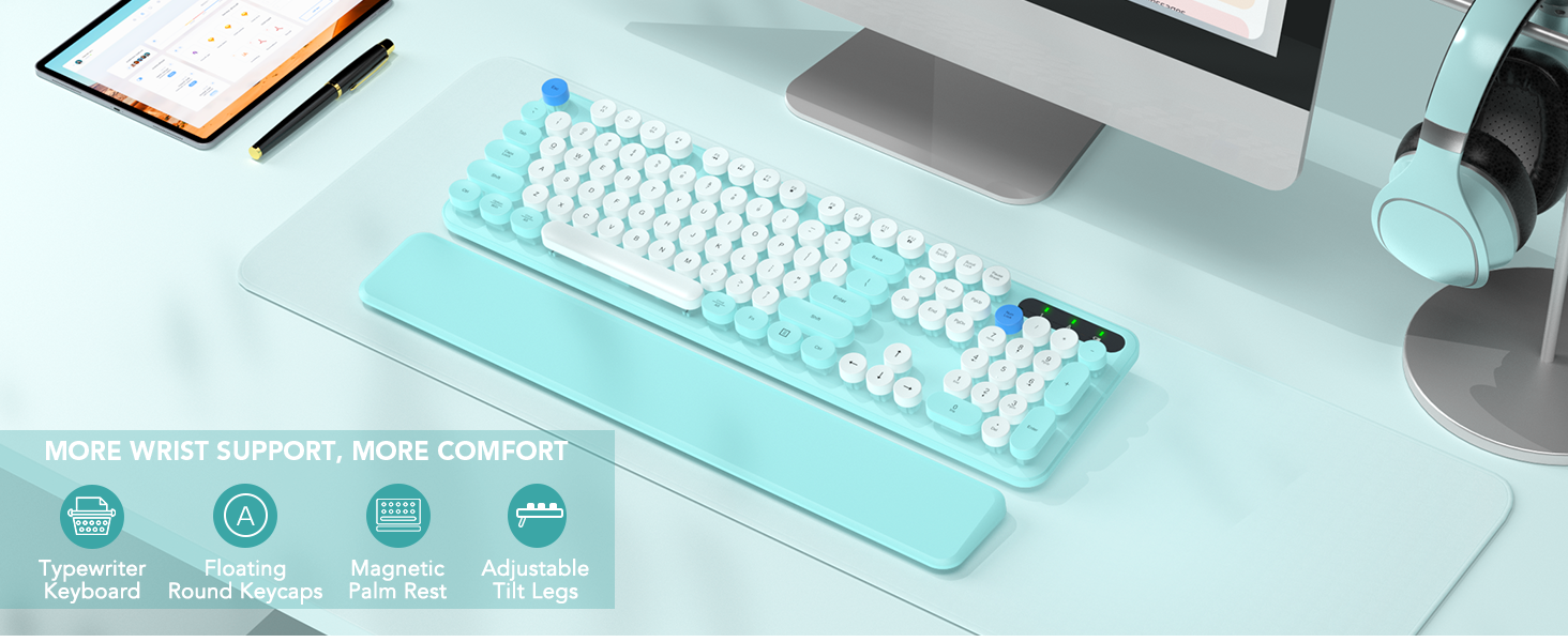 Magnetic palm rest provides more support for wrist and more comfort