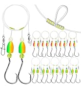 Dovesun 12PCS/10PCS Pompano Rigs for Surf Fishing Unique T-Knot Strong Pre-Rigged Pompano Rigs Su...