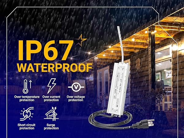 120W 12V LED Power Supply Driver 10A with US Standard 3-Prong Plug by BlueStars