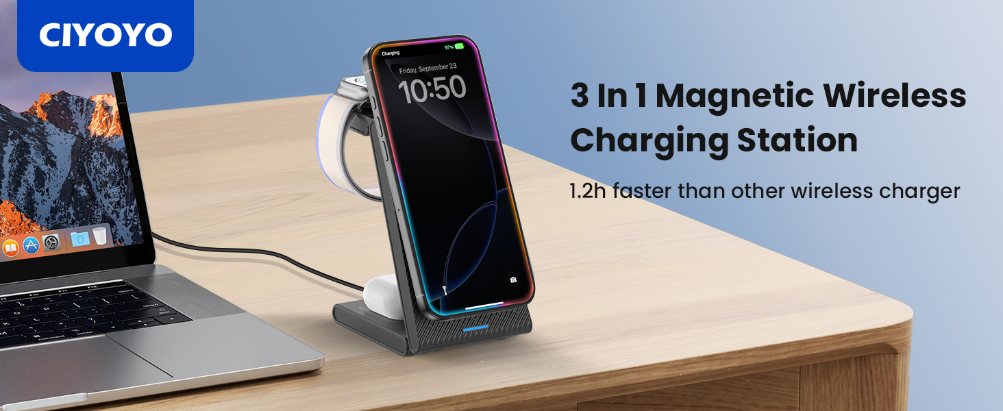 wireless charging station 3 in 1
