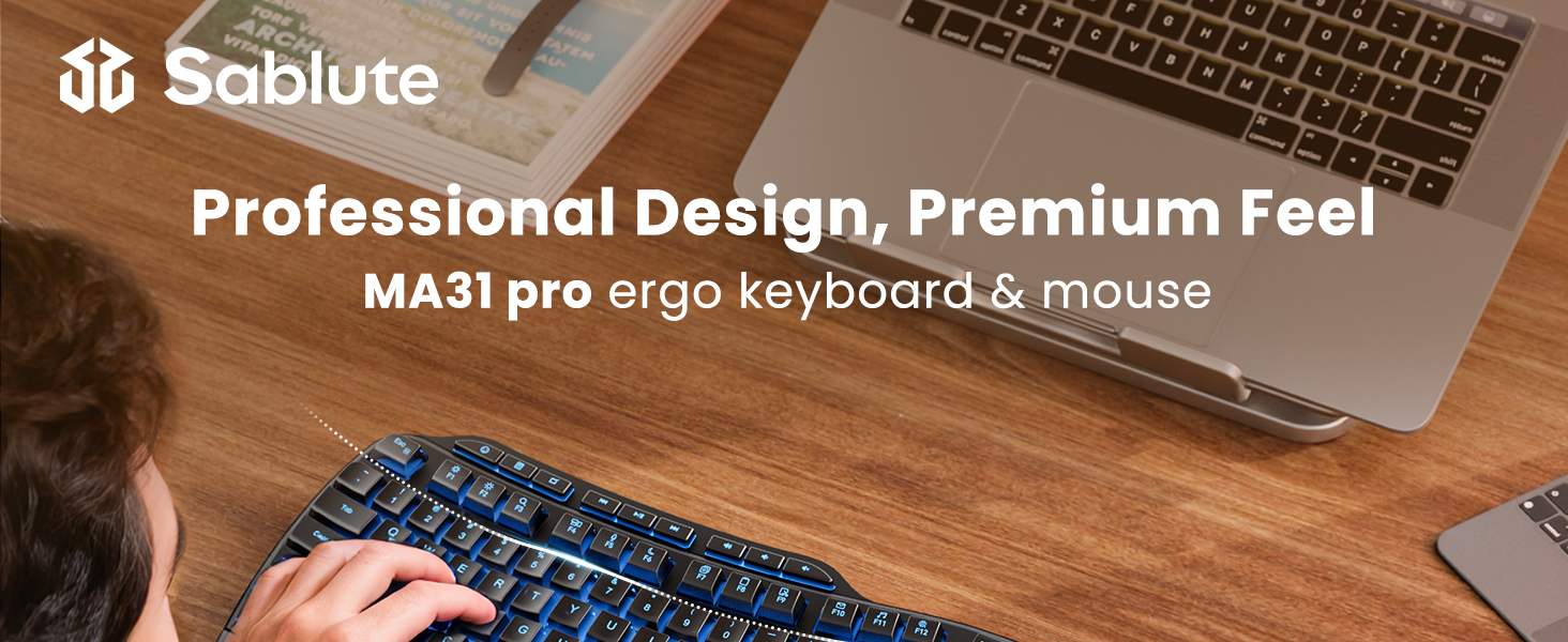 Sablute ergonomic wave keyboard and mouse