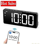 AMIR Alarm Clocks for Bedrooms - Bluetooth Sync Time Alarm Clock, Digital Clock Large Display wit...