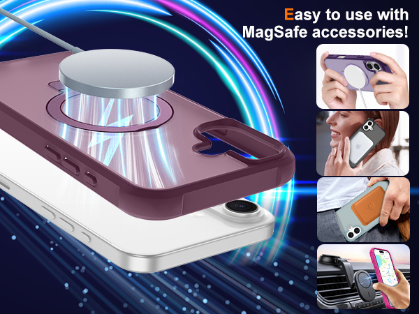 iPhone case with stand magsafe ring magnetic