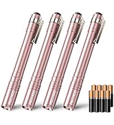 RECHOO LED Pen Light 4 Pack, Lightweight, Small Bright Pen Flashlight with Clip, Waterproof Porta...