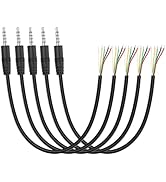 YAODHAOOD Replacement 3.5mm Male Plug to Bare Wire Open End TRRRS 5 Pole Stereo 1/8" 3.5mm Plug J...