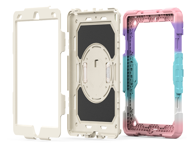 SEYMAC stock Case for iPad 9th 8th 7th Generation 10.2'', Full-Body Drop Protection colorful Pink