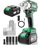 KIMO Impact Wrench 1/2, Max Torque 406ft-lbs (550N.m) &amp; 3000RPM /Premium Brake Stop, 9-Piece Dril...