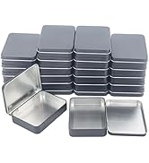 Goodma 24 Pieces Rectangular Metal Empty Hinged Tins Containers Basic Necessities Home Storage Or...