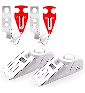 Upgraded Door Stop Alarm with Portable Door Lock, 120dB Siren Security Door Stopper Wedge Alarms ...