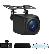 CARKOOL 4Pin Backup Camera for Mirror Dash Cam AHD 1080P Front and Rear View Camera Super Night V...