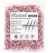 800PCS Red Solder Seal Wire Connectors AWG22-18, Plustool Solder Seal Heat Shrink Butt Connectors...