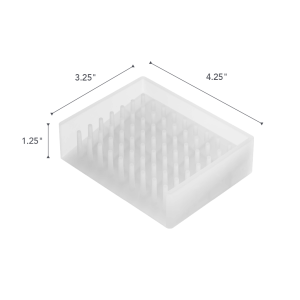 Dimension image for Self-Draining Soap Dish on a white background