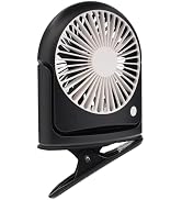 Treva 5 Inch Rechargeable Powered Clip Fan 3 Speed Slim and Portable Indoor and Outdoor Cooling M...